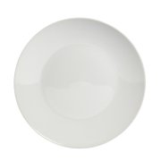 Tabletops Gallery 16 Piece Adams Ceramic White Dinnerware Set of Plates Bowls Dishes - Service for 4