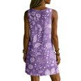 thumbnail image 7 of QUNYINEY Womens Sundresses Casual A Line Mini Floral Sleeveless Tank Dress Loose Fit V Neck with Pockets Beach Dresses, 7 of 7