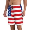 thumbnail image 2 of Pofeuu America Flags3 Prin Men's Swim Trunks Quick Dry Bathing Suit Swimming Board Shorts Mesh Lining Beach Swimwear-X-Large, 2 of 6
