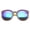 Tortoise / Green Blue Mirror, variant on sunglassLA Unisex Eco-Friendly Real Bamboo Temples Mirrored Lens Round Sunglasses (Black / Blue Mirror) - 53mm