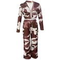thumbnail image 3 of Oplxuo Womens Camouflage Tracksuit Sets Button V Neck Sexy Crop Top Matching Wide Leg Cargo Pants 2 Piece Sweatsuit Outfits, 3 of 5