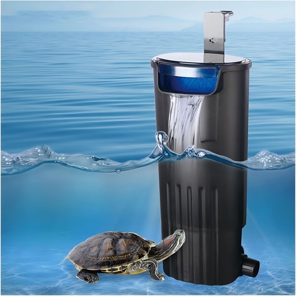 HIBIBUD Upgraded Turtle Tank Filter, Aquarium Internal Filter Fish Tank Filter for 5 to 40 Gallon Ultra Silent Fast and Effective Filtration Waterfall Filter