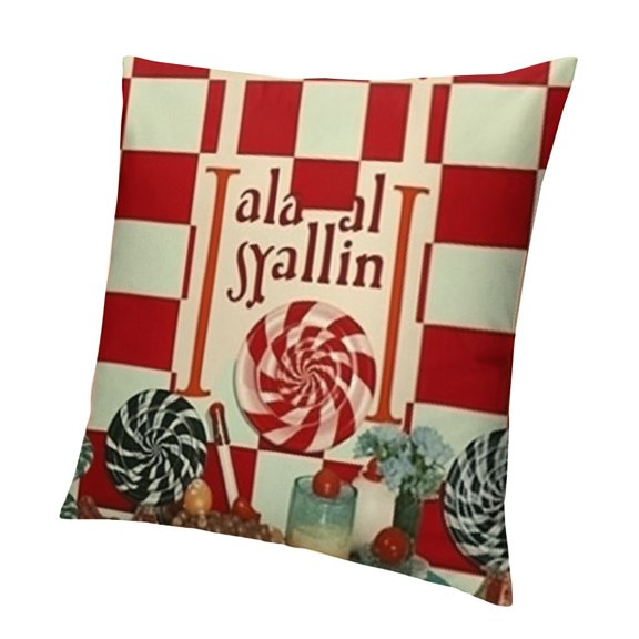 Merry Christmas Decorative Throw Pillow Covers, Peppermint Candy Cushion Case Decor, Winter Holiday Home Decoration for Sofa