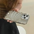 thumbnail image 4 of Compatible with iPhone 14 Pro Max Case,Cute 3D Shell Clear Silver Chrome Pattern Soft Glitter Shiny Bling Shockproof Women Girls Cover Case for iPhone 14 Pro Max, 4 of 5