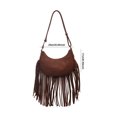 thumbnail image 4 of Bolso con borla de media luna para mujer, bolso bohemio con correa ajustable, bolso de media luna para mujer, 4 of 8