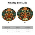 thumbnail image 7 of Hawaiian Tiki Tribal Retro Round Fitted Tablecloth Elastic Edged Table Cloth Waterproof Table Cover 48in, 7 of 7