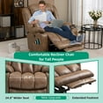 thumbnail image 4 of VIVIJASON Tall Man Large Power Lift Recliner Chair with Massage and Heat for Elderly, Overstuffed Wide Electric Lift Recliner with Extended Footrest, 2 Cup Holder, Side Pockets & USB Ports (Brown), 4 of 9