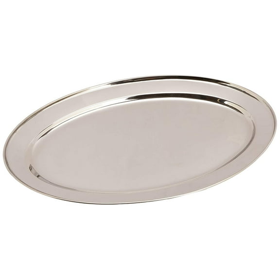 Winco OPL-18, 18x11.5-Inch Heavy Stainless Steel Oval Platter