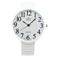 thumbnail image 4 of STC White Super Large Case Stretch Band Easy to Read Unisex Watch, 4 of 5