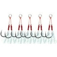 thumbnail image 1 of 5pcs Fishing Jigging Hooks Set Barbed Carp Fishing Hook with Feather and Split Rings Sea, 1 of 8