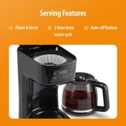 Toastmaster 12-Cup Digital Touchscreen Drip Coffee Maker - Programmable Automatic Coffee Machine - Kitchen Appliance with Keep Warm Setting