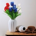 thumbnail image 2 of 3Pack Blue Red White Bouquet of Tulips Flower Decoration for 4th of July,Artificial Flower Independence Day Tulips, 2 of 9