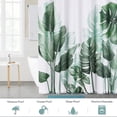 thumbnail image 1 of Cortinas de ducha para baño – Planta de hojas tropicales sobre fondo blanco Cortina inodora para duchas y bañeras de baño, 72 x 72 pulgadas de largo, ganchos incluidos, 1 of 1