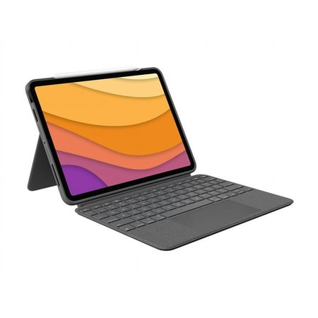 Logitech - Combo Touch for iPad Air 11” Keyboard Case with Detachable Backlit Keyboard with Kickstand - Oxford Gray