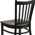 thumbnail image 6 of Flash Furniture HERCULES Series Black Vertical Back Metal Restaurant Chair - Walnut Wood Seat, 6 of 11