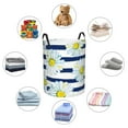 thumbnail image 4 of Balery Daisy Striped Nautical Cesta de ropa redonda con asas, impermeable, independiente, para ropa, juguetes, dormitorio y familia-Small, 4 of 6