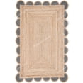 thumbnail image 1 of Scalloped Jute Rug (Grey, 2x16 ft), 1 of 7