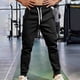 thumbnail image 1 of Puntoco Pantalones casuales gruesos de color sólido para hombre para otoño e invierno con bolsillos y cremalleras, pantalones para correr, fitness y deportes, 1 of 8