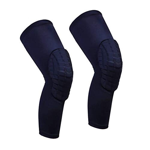 Youth Adults Compression Pad Knee Support Basketball Long Leg Sleeve Brace Guard 