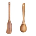thumbnail image 1 of Juego de utensilios de cocina de madera: 2 piezas de utensilios de madera de bambú antiadherentes para cocinar, fáciles de limpiar y reutilizables, 1 of 5