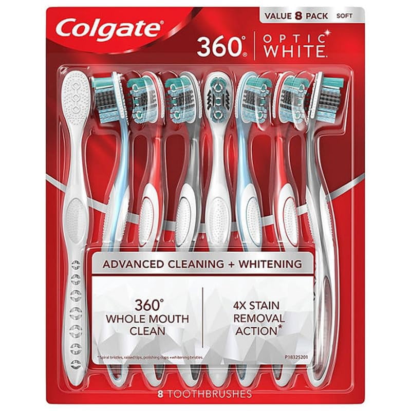 Cepillo de dientes Colgate 360 Whole Mouth Clean Optic White x8 ...