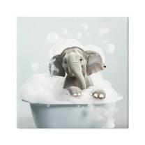Stupell Industries Elephant Bubble Bath Animals & Insects Painting Gallery Wrapped Canvas Art Print Wall Art, 30 x 30