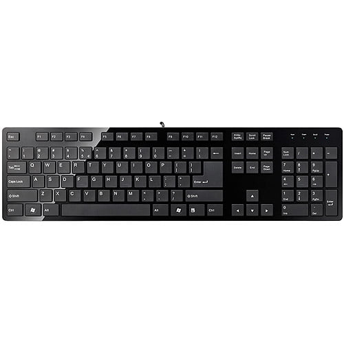 I-Rocks IRK01 Slim Wired Keyboard with Chiclet-Like Key Shape, Black
