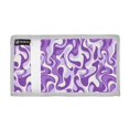 thumbnail image 2 of JIALIOU Nylon Trifold Card Wallet with ID Window Zipper Pocket for Men Women Teen Purple White Flow, 2 of 7