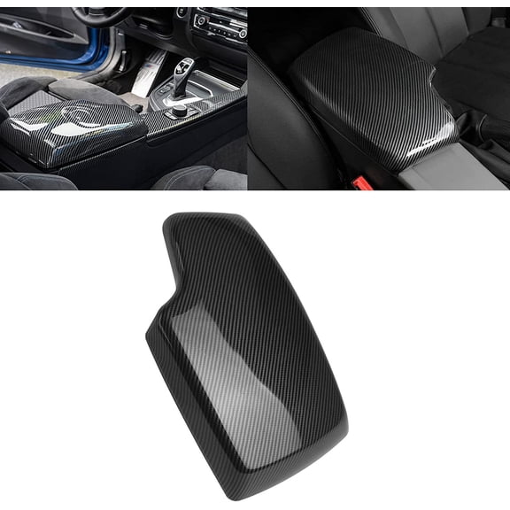 Xotic Tech Interior Armrest Storage Box Cover Trim Center Console Protector Cap, Carbon Fiber Pattern, Compatible with BMW 3 Series F30 F34 320i 328i 335i 2013-2019 4 Series F32 428i 430i 2014-2020