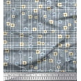 thumbnail image 1 of Soimoi Blue Georgette Viscose Fabric Check & Floral Printed Craft Fabric by The Yard 42 Inch Wide, 1 of 3