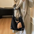thumbnail image 3 of Women’s Suede Shoulder Crossbody Bag Large Capacity Bucket Purse Slouchy Hobo Bag for Travel Leisure Fall Winter Tote Handbag, 3 of 7