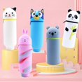 thumbnail image 4 of Cartoon Silicone Pencil Case Telescoping Pen Case Standing Up Pen Storage Bag Large Capacity Expandable Pen Pouches, 4 of 5