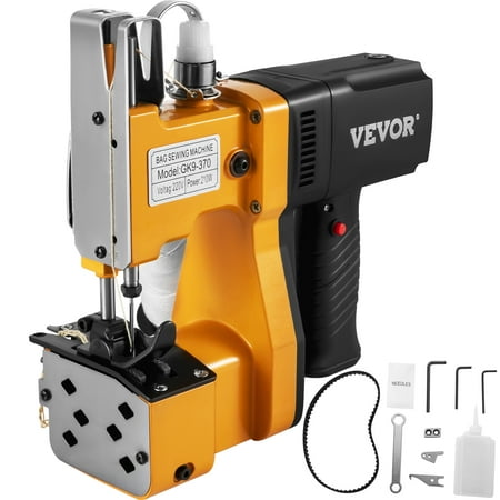 VEVOR Automatic Bag Closer Sewing Machine 210w, Electric Bag Closing Sewing Machine 110v, Portable Bag Closer Sewing Machine for Express Bag Woven Bag Burlap Bag Blanket Leather Paper Bag
