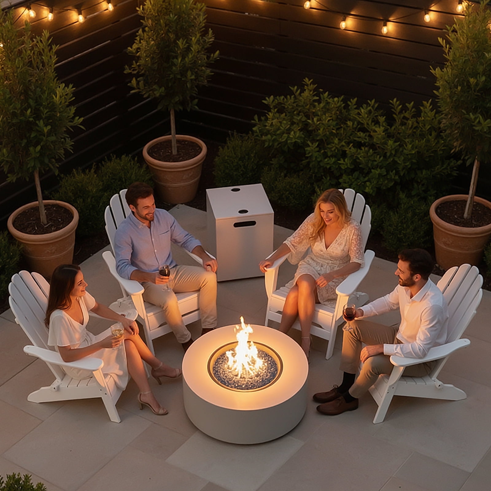 TLGREEN 30 in Outdoor Propane Fire Pit Table, 2 in 1 Round Patio Gas Fire Pit, 50,000 BTU, Adjustable Legs, for Backyard, Garden,Pool,Balcony, Gray