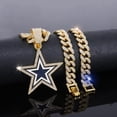 thumbnail image 2 of Men Women Hip Hop New Pentagram Pendant Necklace 15mm Crystal Cuban Chain HipHop Iced Out Bling Necklaces Fashion Charm Jewelry, 2 of 5