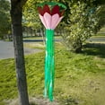 thumbnail image 3 of In the Breeze Burgundy 38" Lotus Flower Windsock, Outdoor Floral Decoration, 5201, 3 of 3