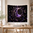 thumbnail image 5 of Amethyst Moon with Golden Veins on Cosmic Background, Mystical Celestial for Lunar Art Lovers, Ethereal Gemstone Decor, Birthday Gift, Tapestry Wall Hanging for Bedroom and Living Room, 5 of 7