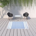 thumbnail image 3 of HomeRoots 533584 5 x 7 ft. Blue Striped Handmade Stain Resistant Non Skid Indoor & Outdoor Rectangle Area Rug, 3 of 5