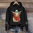 thumbnail image 2 of Christmas Hoodies for Women Graphic Xmas Cow Print Long Sleeve Fashion Hooded Sweatshirts Trendy Casual Pullover, 2 of 4
