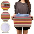 thumbnail image 6 of 1 Pack Fabric Storage Basket Mexican Serape Stripes Closet Storage Bins with Handles Foldable Baskets for Shelves Toy Organizer Home Office Decor Gifts, 6 of 7