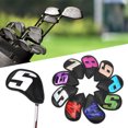 thumbnail image 1 of 9PCS  Club Head Covers, Waterproof PU Numbered  Club Head Protector For Outdoor Training, 1 of 8