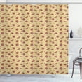 thumbnail image 1 of Ambesonne Ladybug Shower Curtain, Dragonflies and Hearts, 69"Wx84"L, Dark Coral Sand Brown, 1 of 3