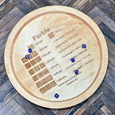 Wooden Dice Rolling Tray & Score Board Set - For Farkle & Family Travel Games