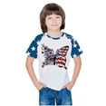 thumbnail image 5 of YABCSAZ 4th of July Tops for Girls Boys Short Sleeve Casual Loose Fit Summer T-shirts American Flag Star Kid Outfits Toddler Baby Patriotic Clothes Unisex Tops Independence Day Tops 5 Years, 5 of 8