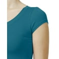thumbnail image 5 of J. METHOD Women's Short Sleeve Scoop Neck Crop Top Solid Basic Casual Cropped T Shirts NEWT18 Teal S, 5 of 6