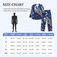 thumbnail image 4 of Naloa Blue Heron Floral Garden Men’s Pajamas Set - Long Sleeve Button Down Sleep Shirt and Pajama Bottoms Sleepwear Set-X-Large, 4 of 7