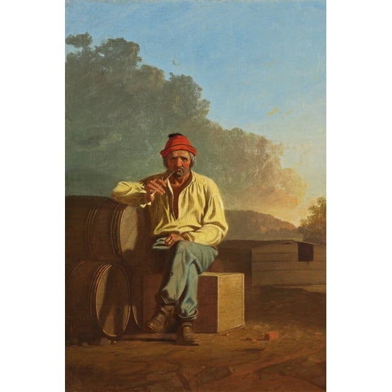 24x36 gallery poster, Mississippi Boatman, 1850 by George Caleb Bingham