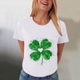 thumbnail image 6 of vigerkar St Patricks Day Short Sleeve Shirt for Women Shamrock St Paddys Day T-Shirt Lucky Clover Tee Top (White, M), 6 of 8