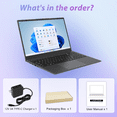 thumbnail image 7 of 15.6 FHD IPS Laptop, 256GB SSD 8GB RAM,AMD 3020e Processor with 2 Cores Up to 2.6GHz, Office 2024, Windows 11 Laptop for Business, Study, Office, Dark Gray,, 7 of 7