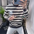thumbnail image 4 of Sudaderas para hombre cuello redondo verde ropa de hombre jersey sin capucha cuello redondo slim fit streetwear sudadera estética top, 4 of 5